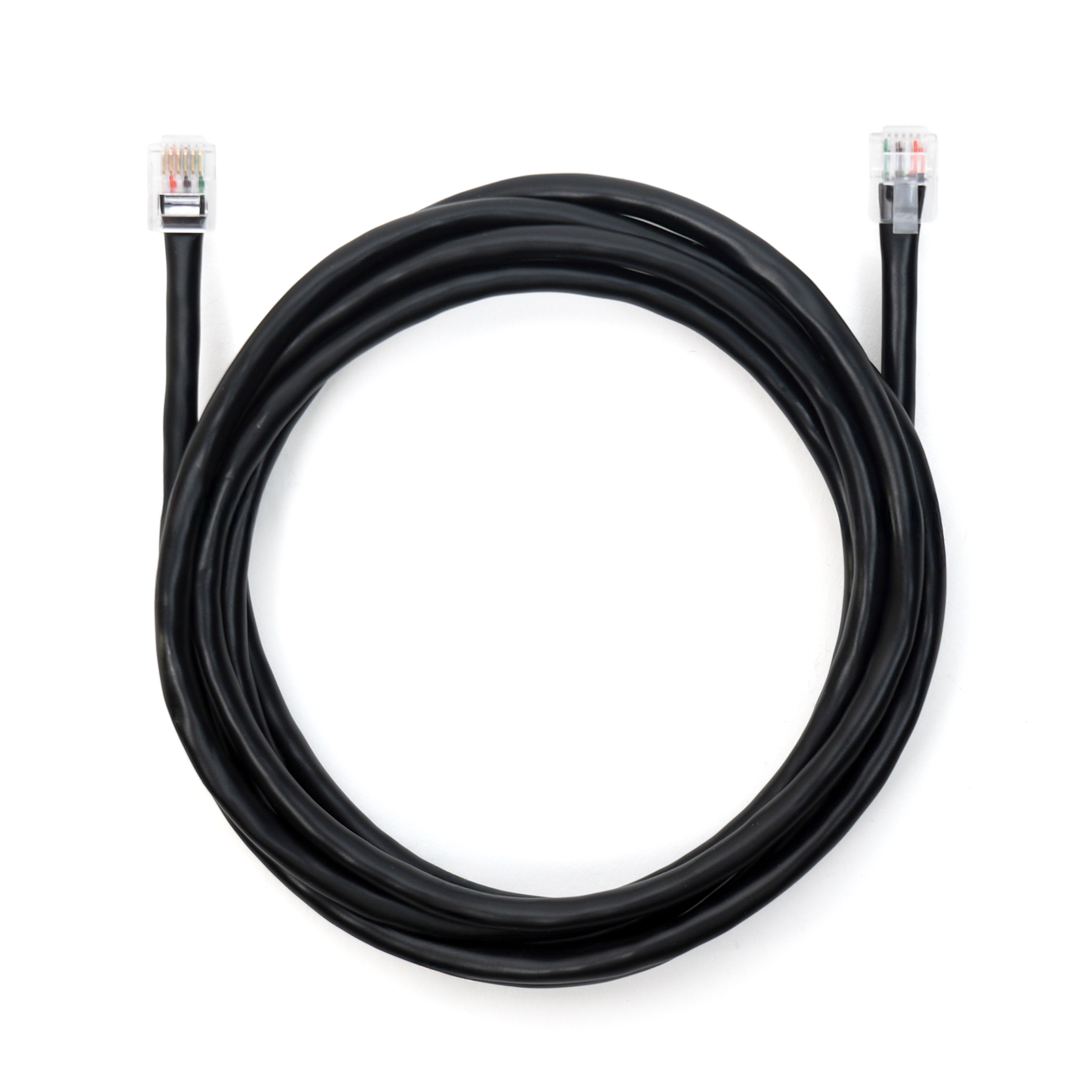 AmzDeals 2-Pack 1 Foot Black RJ12 6P6C Reverse Wired Cable, Pro Grade Voice Phone Line Cord - Made In USA - Foto 8