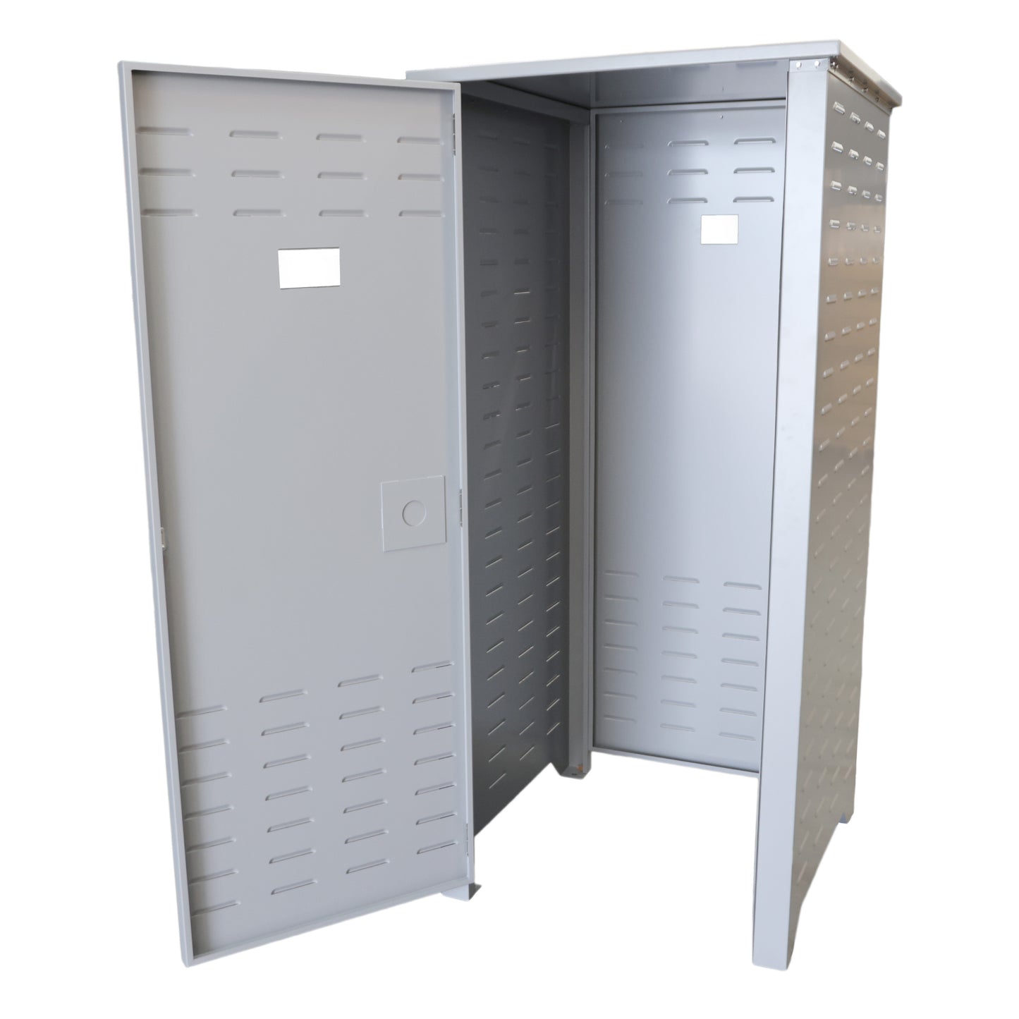 Gabinete exterior para tanques de CO2: caja de aluminio con cerradura para tanques de 340 kg (750 lb) e incluye herrajes.