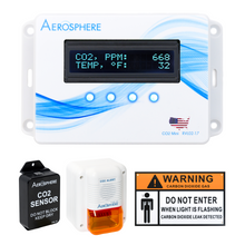 Aerosphere® CO2 Secondary Unit for Industrial Safety with Sensor, Signage, Hardware, and Cables