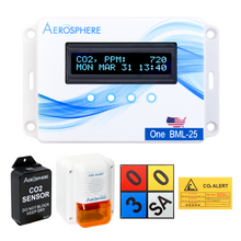 Complete Aerosphere® One CO2 Gas Leak Detection System Unit Kit with Sensor, Signage, Hardware, and Cables