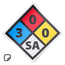 Calcomanía NFPA 704 SA HAZMAT: vinilo de 10 x 10 cm para sistemas de CO2