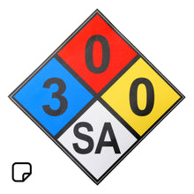 Calcomanía NFPA 704 SA HAZMAT: vinilo de 10 x 10 cm para sistemas de CO2