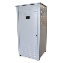 Gabinete exterior para tanques de CO2: caja de aluminio con cerradura para tanques de 340 kg (750 lb) e incluye herrajes.