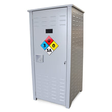 Gabinete exterior para tanques de CO2: caja de aluminio con cerradura para tanques de 340 kg (750 lb) e incluye herrajes.