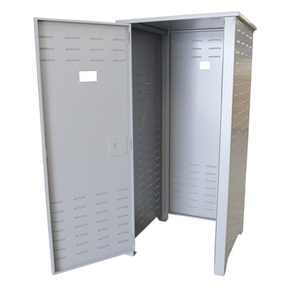 Gabinete exterior para tanques de CO2: caja de aluminio con cerradura para tanques de 340 kg (750 lb) e incluye herrajes.