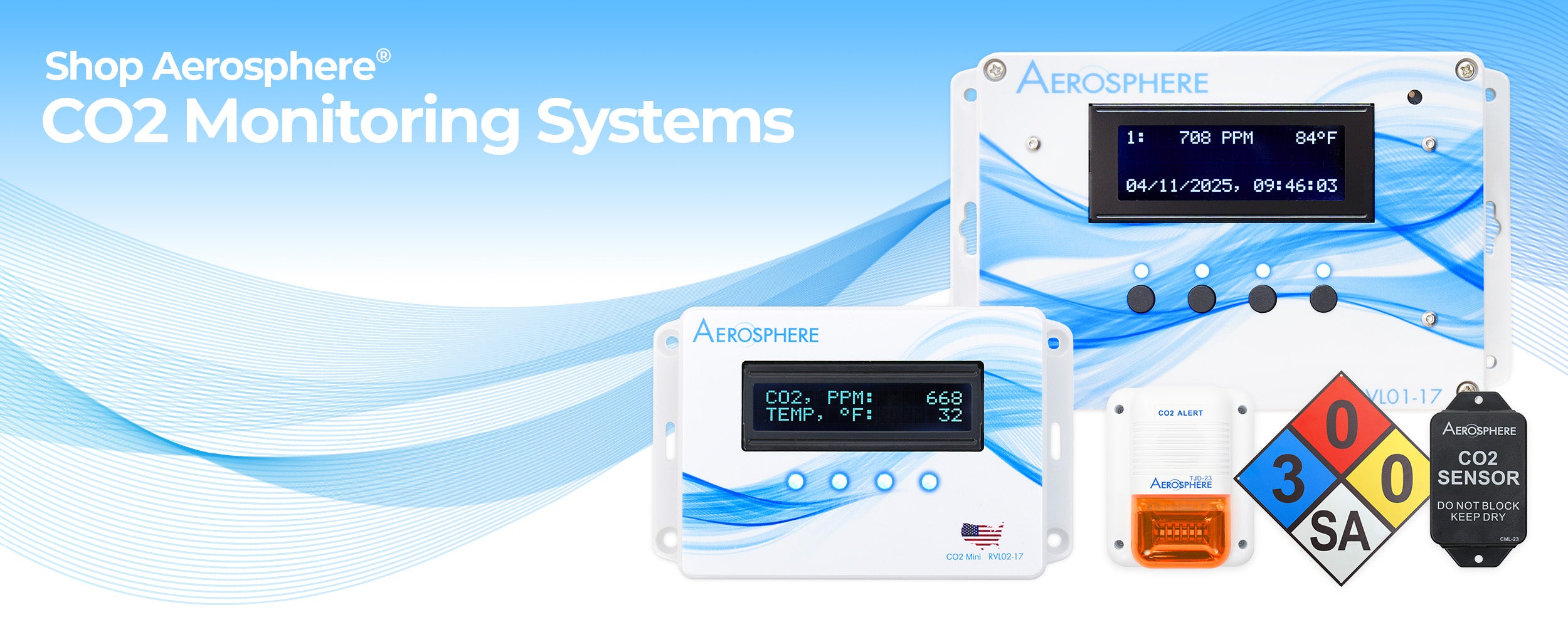 Aerosphere CO2 monitoring systems