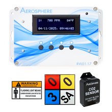 Standard Aerosphere® RVL01-17 Primary CO2 Monitoring Gas Detection System with Sensor, Signage, Hardware, and Cables